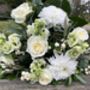 White And Green Hand Tied Bouquet Includes White Rose, thumbnail 1 of 3