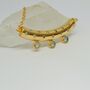 Aqua Blue Chalcedony Gold Pendant Necklace, thumbnail 4 of 5