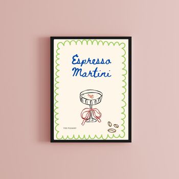 A4 Modern Cocktail Print, Espresso Martini, 4 of 5