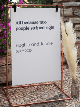 All Because Two People Swiped Right Wedding Vinyl Lettering For Mirrors And Signs, 3 of 6