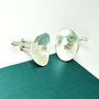 Textured And Domed Oval Silver Cufflinks, thumbnail 6 of 9