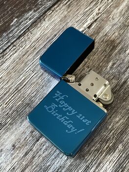 Personalised Engraved Blue Lighter, 4 of 7