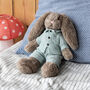 Plush Bunny In Cotton Outfit Soft Toy Children's Easter Gift, thumbnail 2 of 9