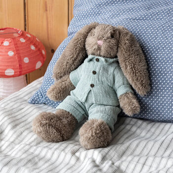 Plush Bunny In Cotton Outfit Soft Toy Children's Easter Gift, 2 of 9