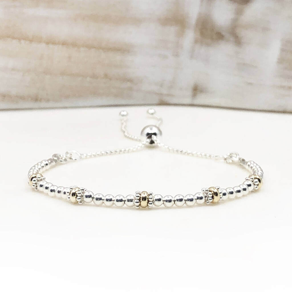 50th Birthday 9ct Gold And Silver Milestone Bracelet, 1 of 11