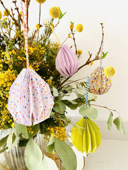 Fold Your Own Origami Easter Egg Hanging Decorations, 5 of 7
