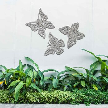 Three Metal Butterflies, Garden Gifts, Garden Art Decor, 5 of 10