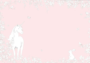 Soft Pink Silk Unicorn Wallpaper, 3 of 4