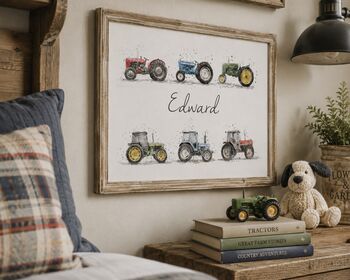 Personalised Children's Tractor Name Print, 5 of 5