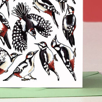 Woodpecker Watercolour Greeting Card, 5 of 8