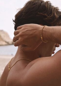 Anchor 3mm Chain Bracelet 18 K Gold Plated Adjustable Gift, 4 of 5