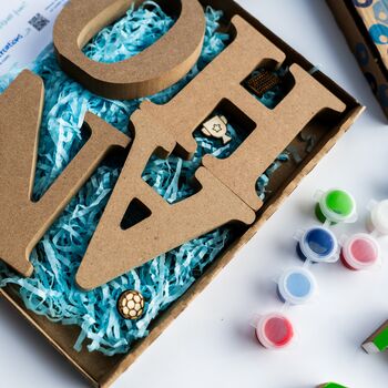 Personalised Paint Your Own Football Wooden Name, 2 of 9
