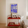 Wine Print | Let's Wine And Dine | Kitchen Wall Art | Retro Mid Century Restaurant Poster, thumbnail 7 of 8