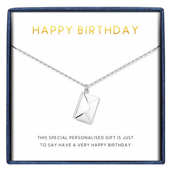 Personalised Envelop Pendant Necklace With Letter Engraved, 4 of 7