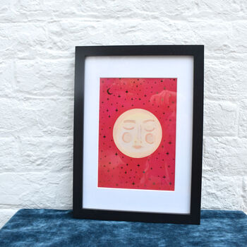Red Full Moon Foiled Print, 6 of 6