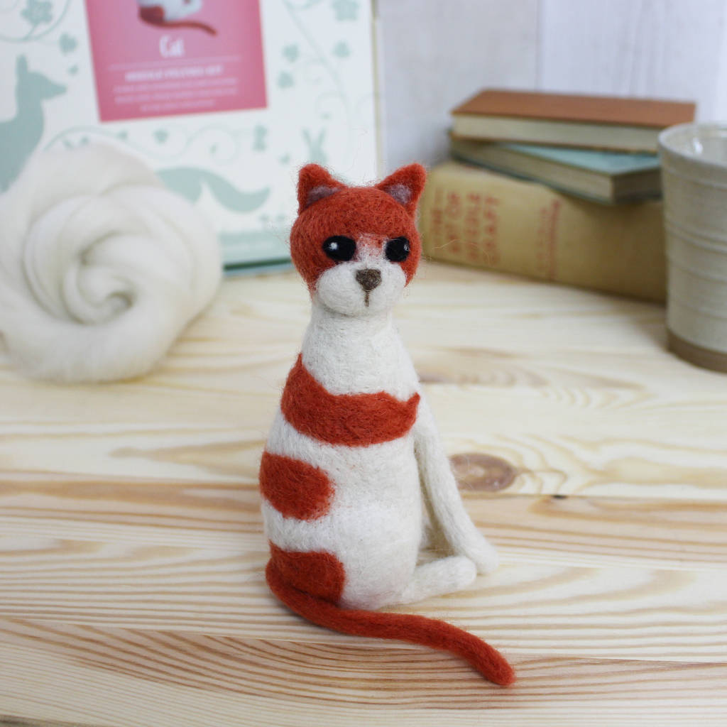 cat needle felting craft kit by hawthorn handmade | notonthehighstreet.com