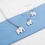Sterling Silver Elephant Necklace And Dangle Earrings, thumbnail 5 of 12