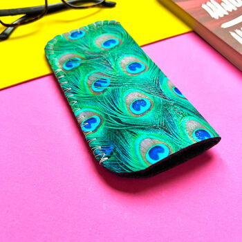 Peacock Feathers Glasses Case Two Design Options, 7 of 7