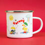 Personalised Children's Rainy Day Ducks Enamel Mug, thumbnail 2 of 7