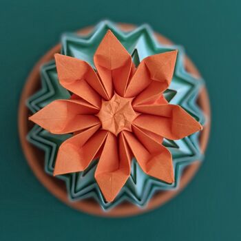 Origami Paper Cactus Plant With Flower, 6 of 7