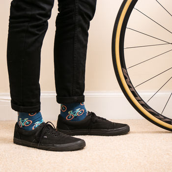 Men's Ethical Bicycle Print Sock, 5 of 8