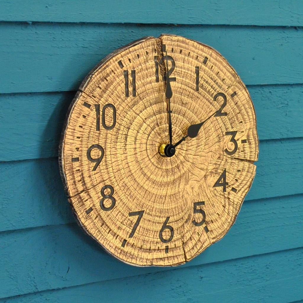 Tree Trunk Wall Clock By Garden Selections