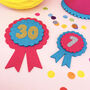 Colourful Felt Birthday Rosette Badge, thumbnail 2 of 3