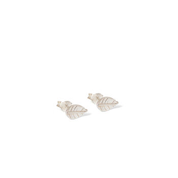 Leaf Stud Earrings Sterling Silver, 3 of 6