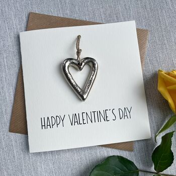 Personalised Hanging Heart Charm Valentine's Day Card, 3 of 3