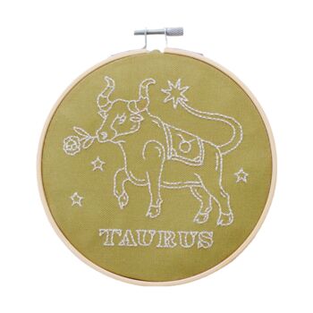 Taurus Zodiac Embroidery Hoop Kit, 3 of 5