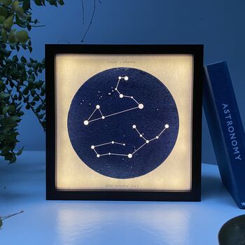 Personalised Wedding Couples Star Sign Light Up Print, 2 of 7