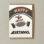 Race Car Dog Happy Birthday Greeting Card, thumbnail 1 of 3