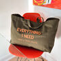 Custom Text Oversized Canvas Tote Bag, thumbnail 5 of 12