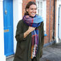 Multi Colour Tartan Check Winter Scarf, thumbnail 3 of 4