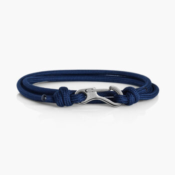 Navy And Silver Plated Climbing Carabiner Bracelet, 3 of 4