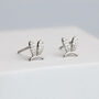 Sterling Silver Crystal Bunny Ears Earrings, thumbnail 1 of 4