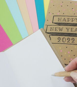 Happy New Year Card With Metallic Gold Dots, 5 of 6