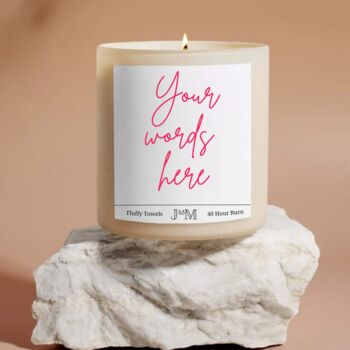 Personalised Your Text Here Candle Completely Customised Candle, 3 of 6