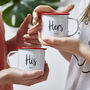 Personalised His And Hers Enamel Mugs, thumbnail 6 of 10