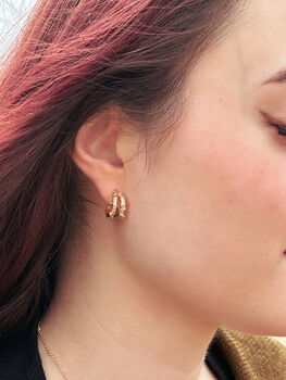 Molten Double Hoop Earrings, 4 of 4