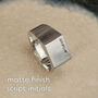 Personalised Initials Large Square Silver Signet Ring, thumbnail 5 of 11