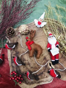 Handmade Fairtrade Felt Christmas Rudolph Decoration, 8 of 12