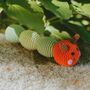 Handmade Caterpillar Rattle Green Fair Trade Toy, thumbnail 1 of 4