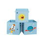 Set Of Three Blue Fabric Cube Toy Storage Boxes Bins, thumbnail 2 of 6