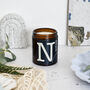 Rose Geranium And Lavender Initial Candle, thumbnail 1 of 7