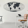 Round Wooden World Map Modern Art For Global Homes, thumbnail 5 of 12