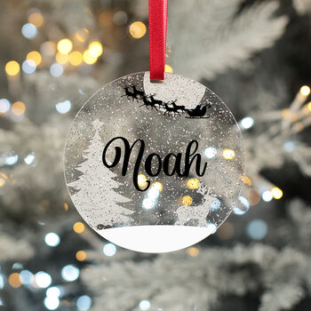Personalised Name Glitter Acrylic Christmas Tree Decoration Bauble, 6 of 9