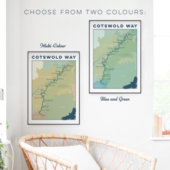 Cotswold Way Map Art – Cotswolds Art Print, 7 of 10