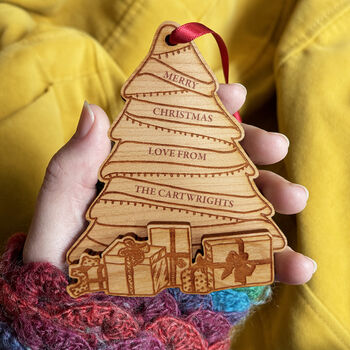 Wooden Family Tree Personalised Christmas Decoration, 3 of 8