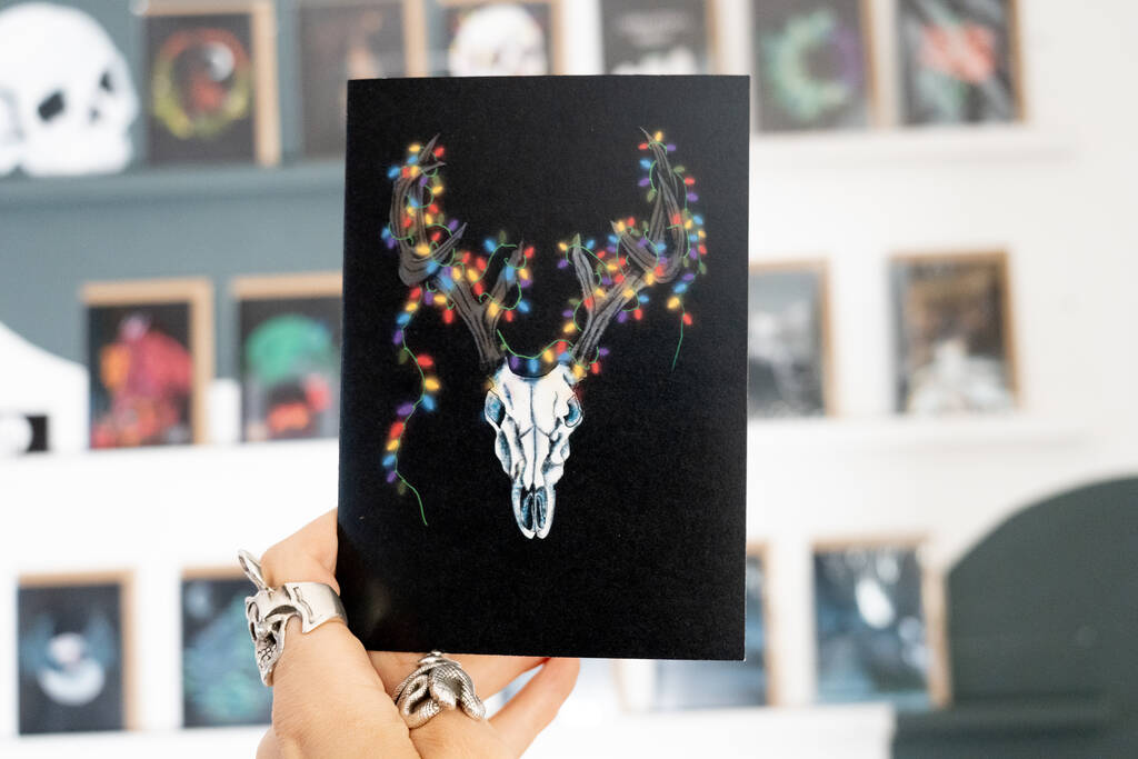 Deer With Christmas Lights Card, 1 of 4